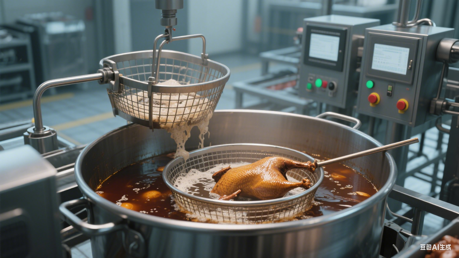 翻筐卤煮锅在肉类食品加工中的适配应用与价值(4)