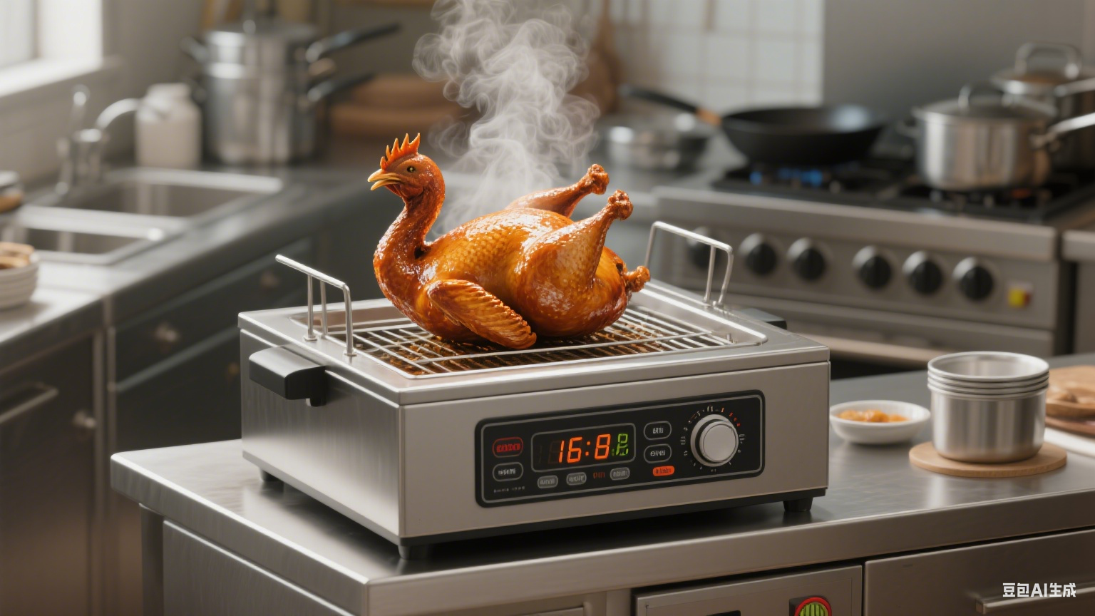 蒸汽五面蜂窝控温控时整鸡卤煮支持自动搅拌吗?(4)