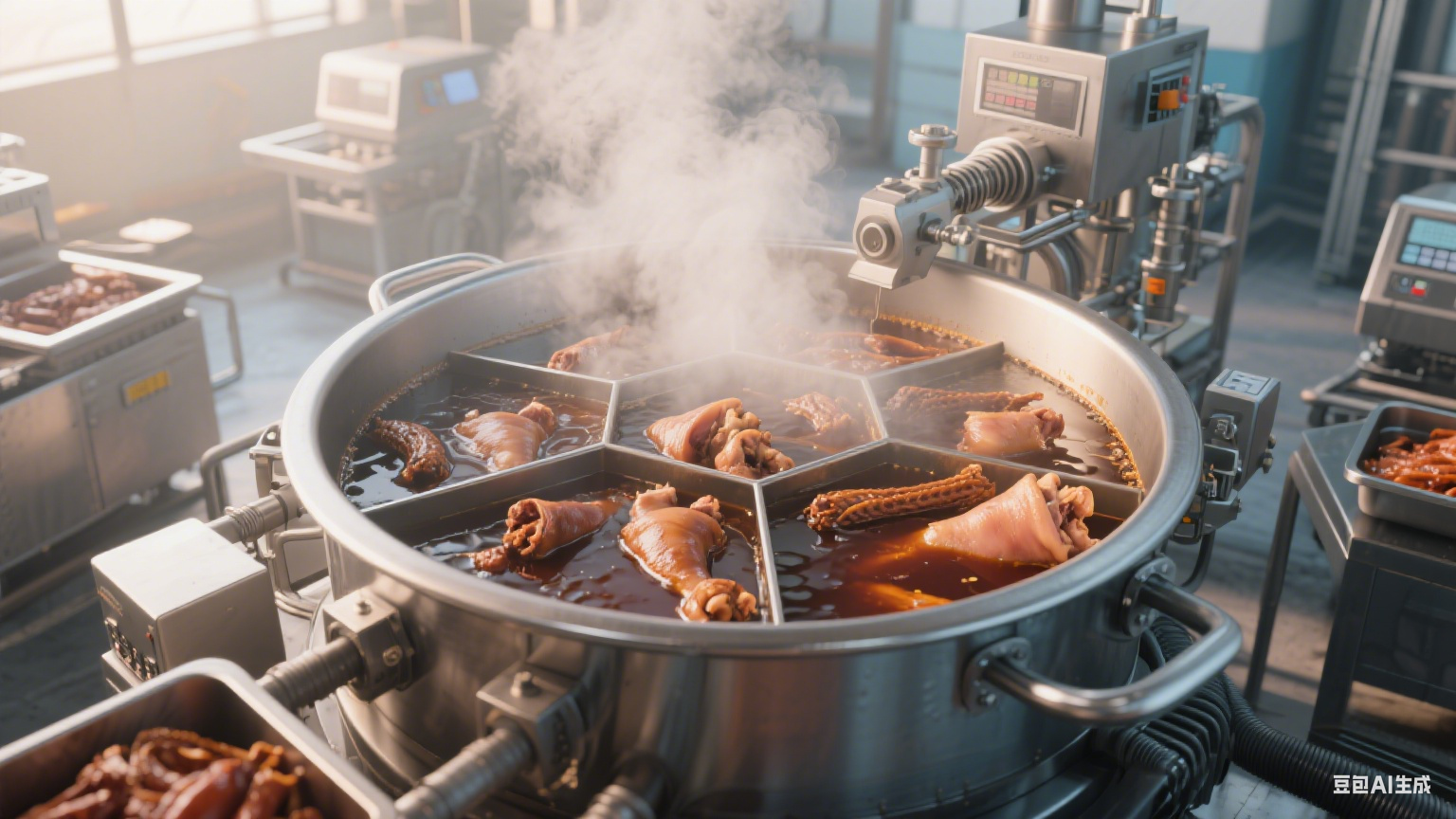 卤香联动・装备协同：解码全自动多联蜂窝卤煮锅的配套智慧(1)