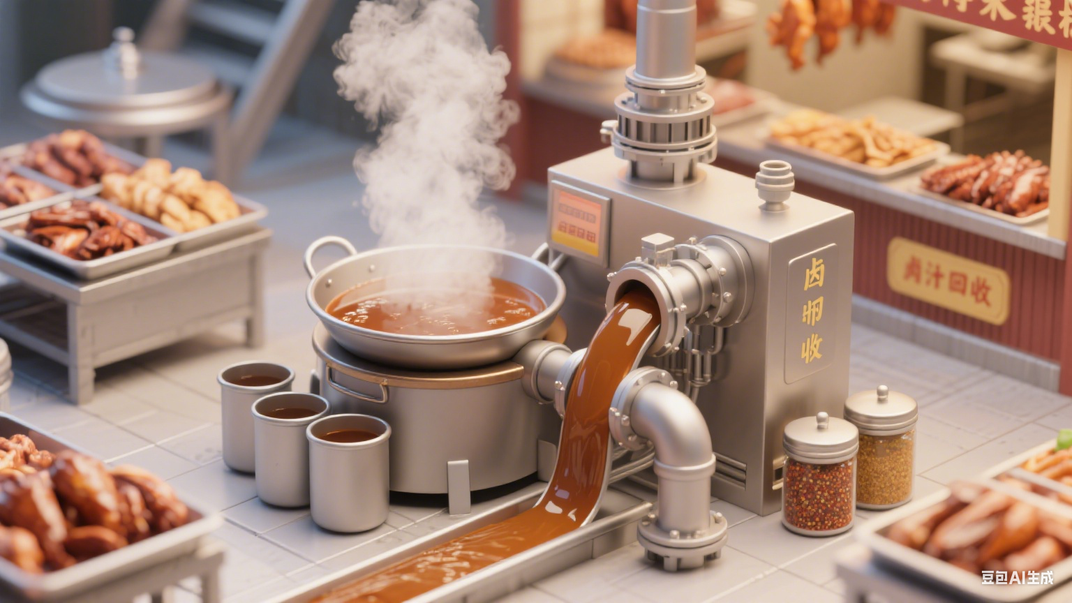 卤香联动・装备协同：解码全自动多联蜂窝卤煮锅的配套智慧(4)