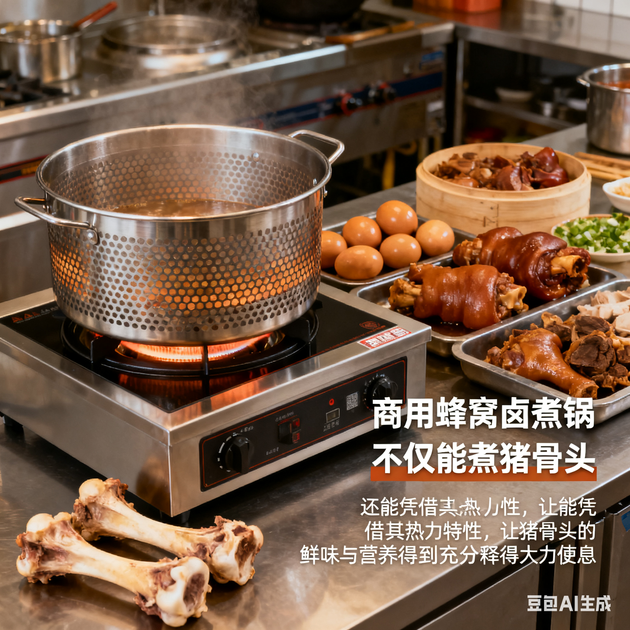 蜂窝聚能・骨香沁脾：商用蜂窝卤煮锅烹煮猪骨头的适配之道(1)