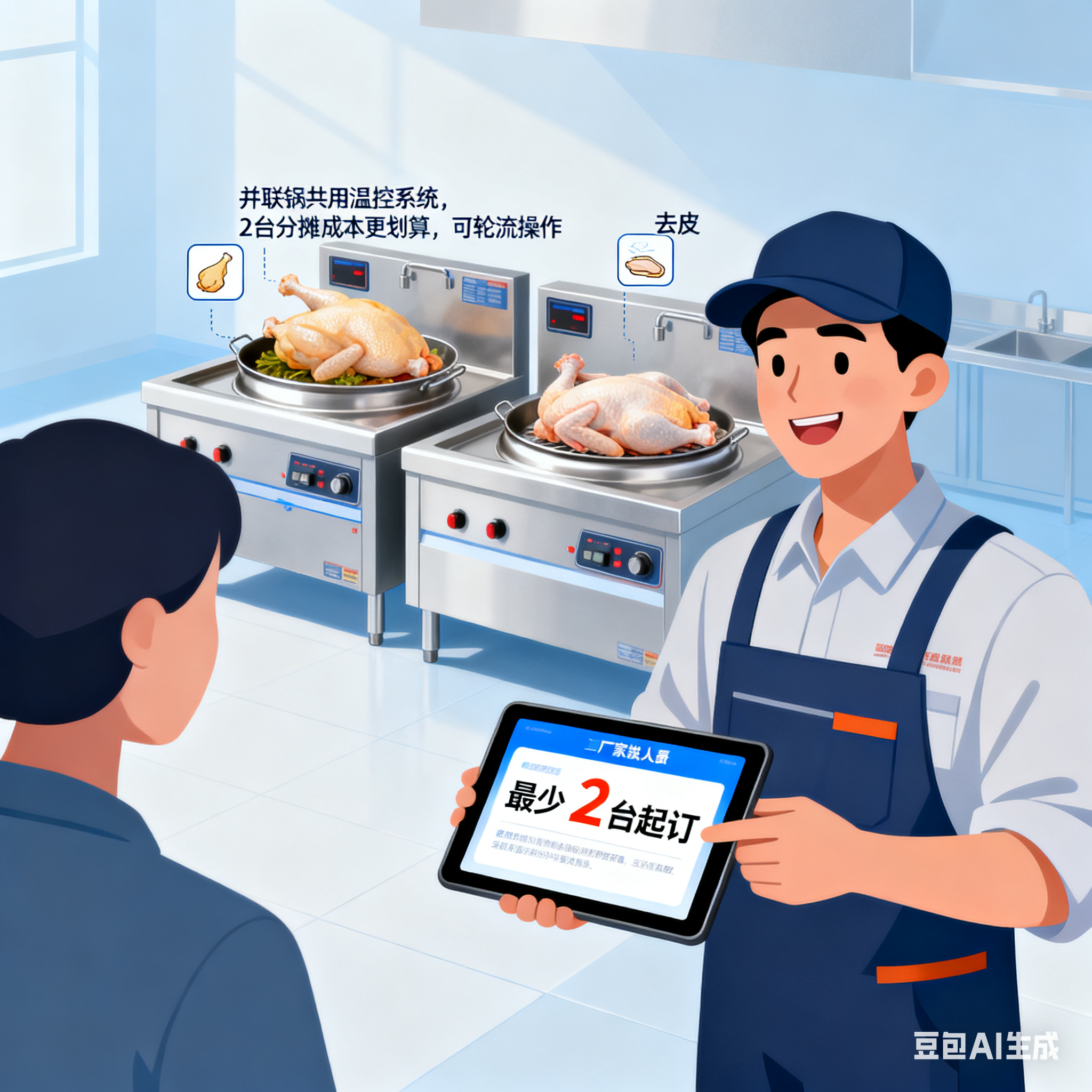 多锅并联烧鸡焯水锅，到底几台起订？(5)