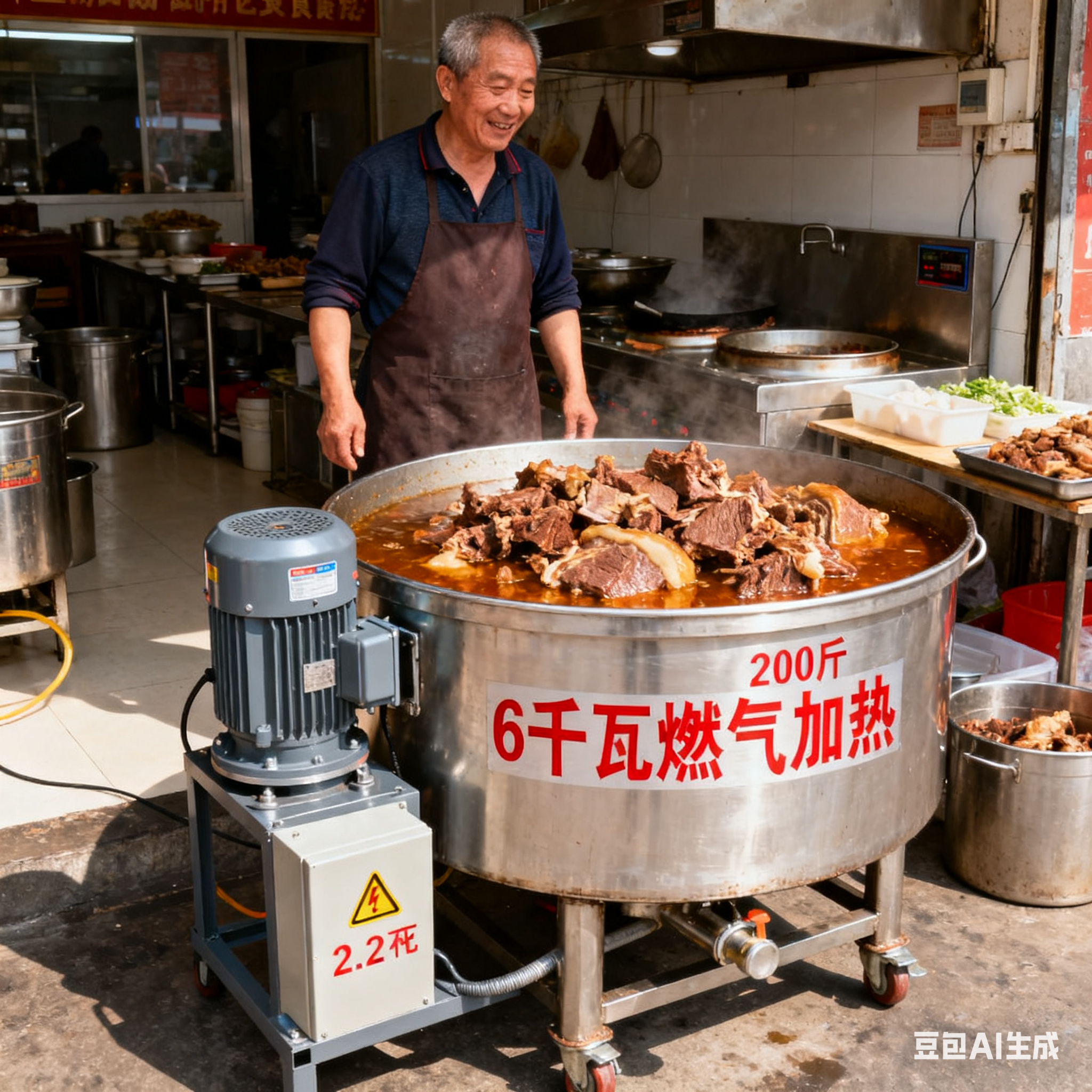 连续式牛肉蜂窝卤煮锅，配用动力怎么选？(2)