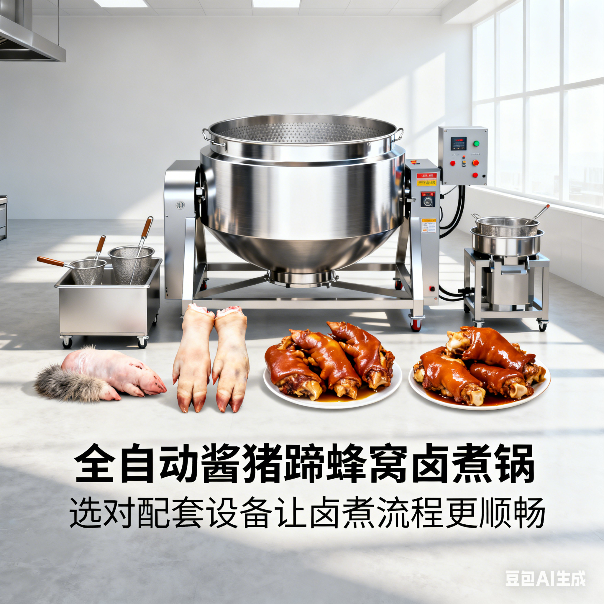 全自动酱猪蹄卤煮锅，得配哪些辅助设备才顺手？(1)